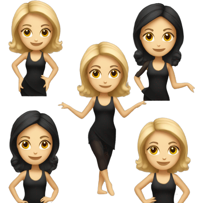 caucasian woman jazz dancer black attire emoji