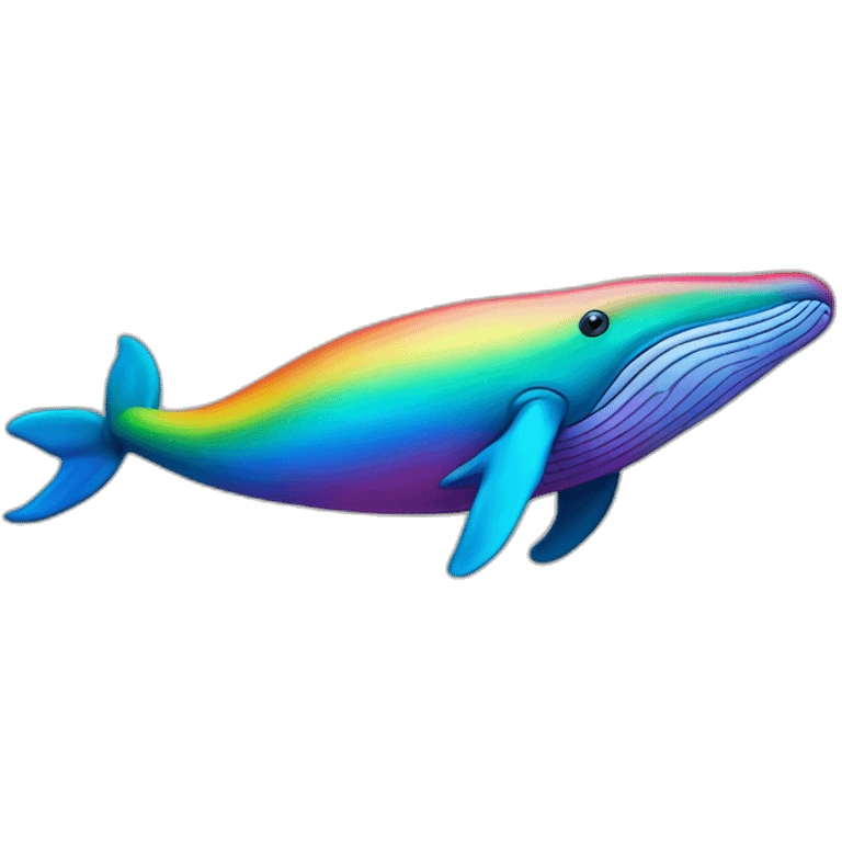 Rainbow color humpback whale emoji