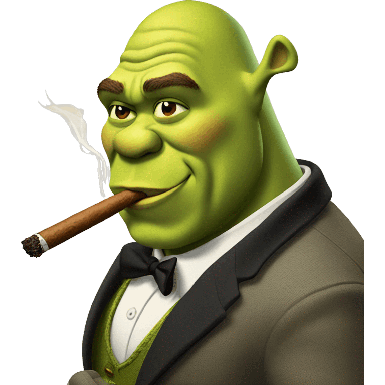 Shrek smoking a cigar emoji