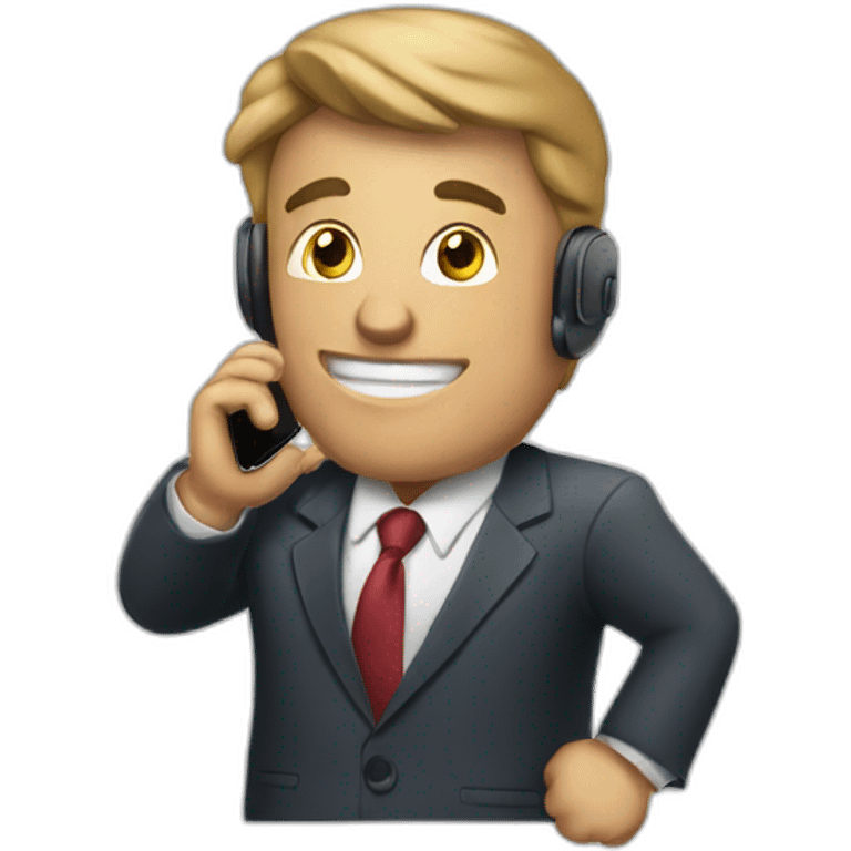 business man talking on the iphone emoji