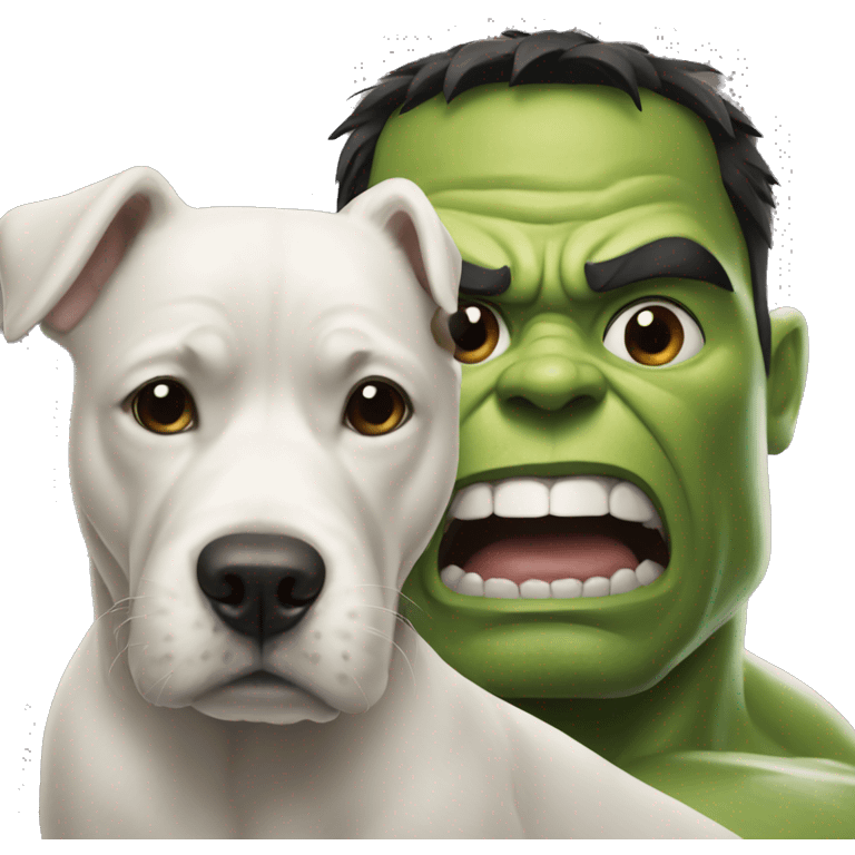 Dog with Hulk emoji