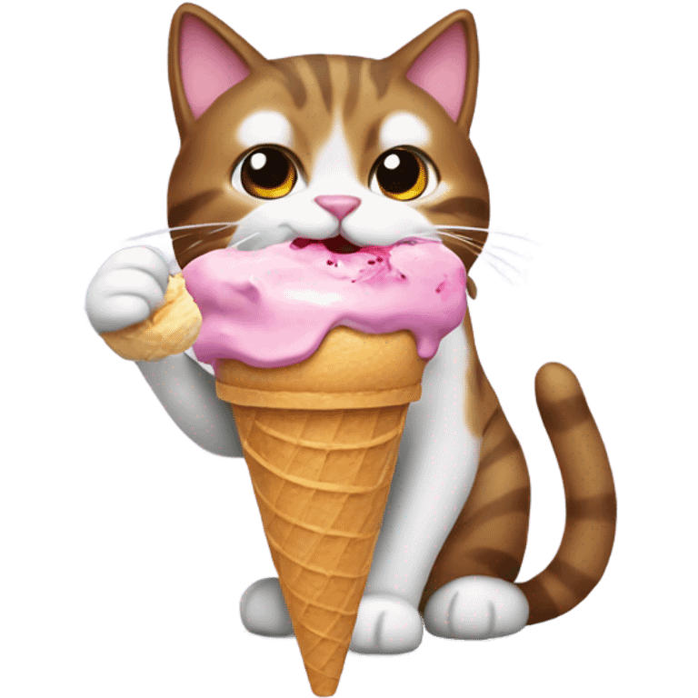 Cat eating ice cream emoji