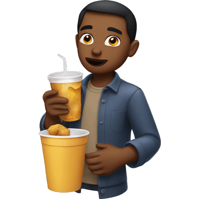 Guy drinking chicken nuggets  emoji