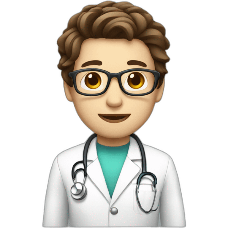 Doctor, full body, brown hair, cute emoji