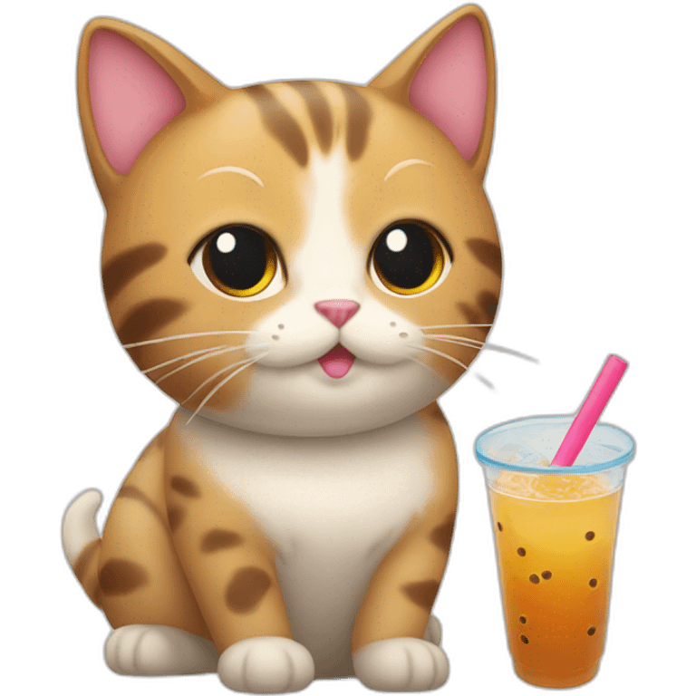 cat bubble tea emoji