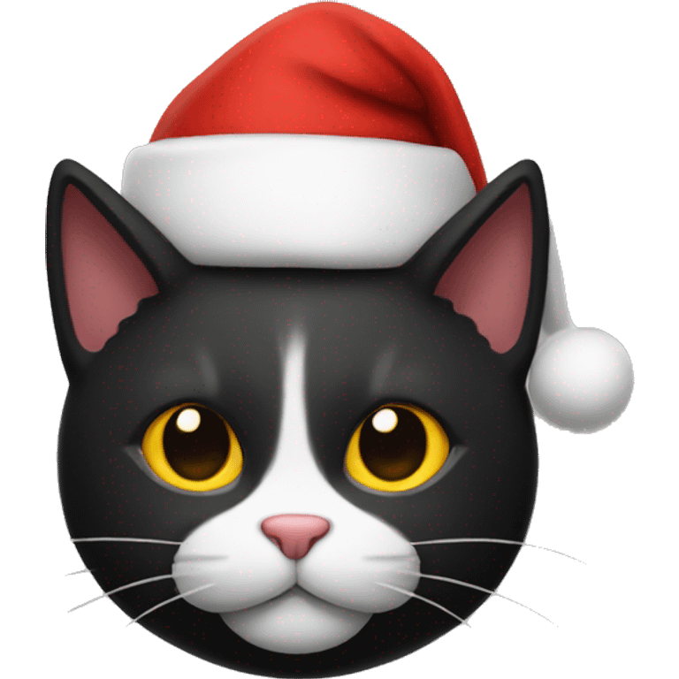 Black cat with Santa hat on emoji