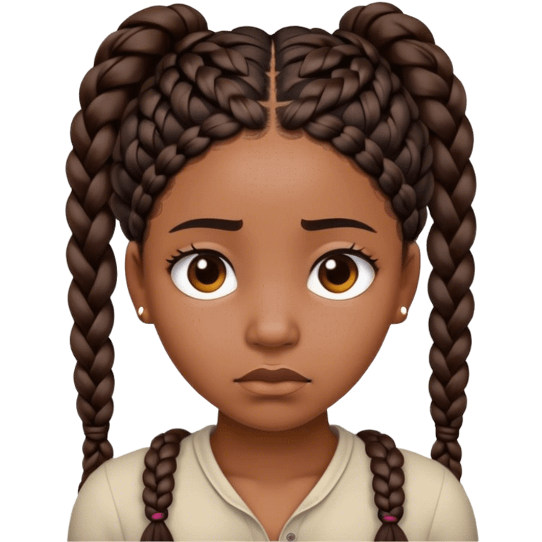 Sad black woman with braids emoji