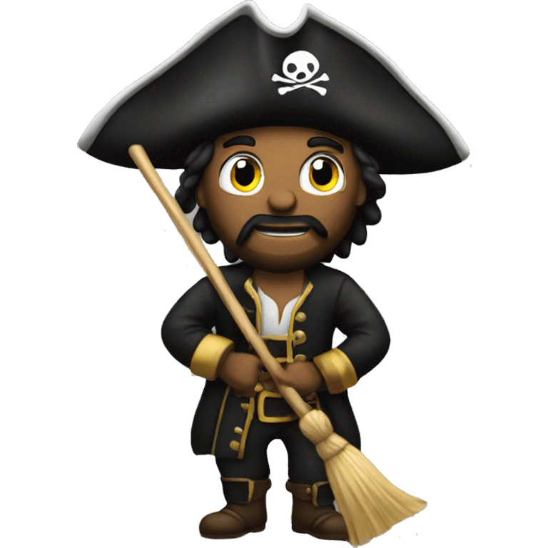 Pirate with a broom emoji