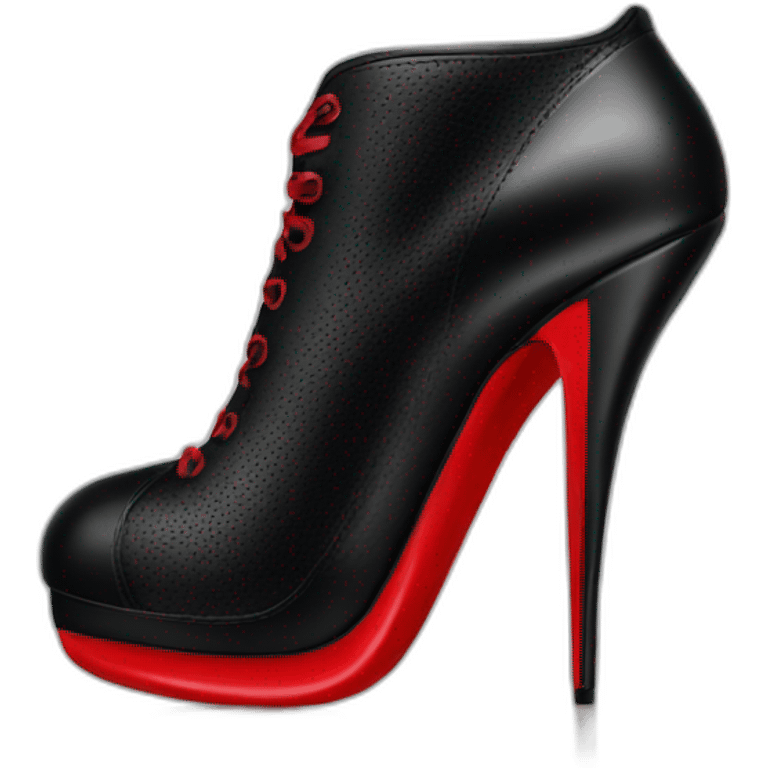 Louboutin black shoe with red sole emoji