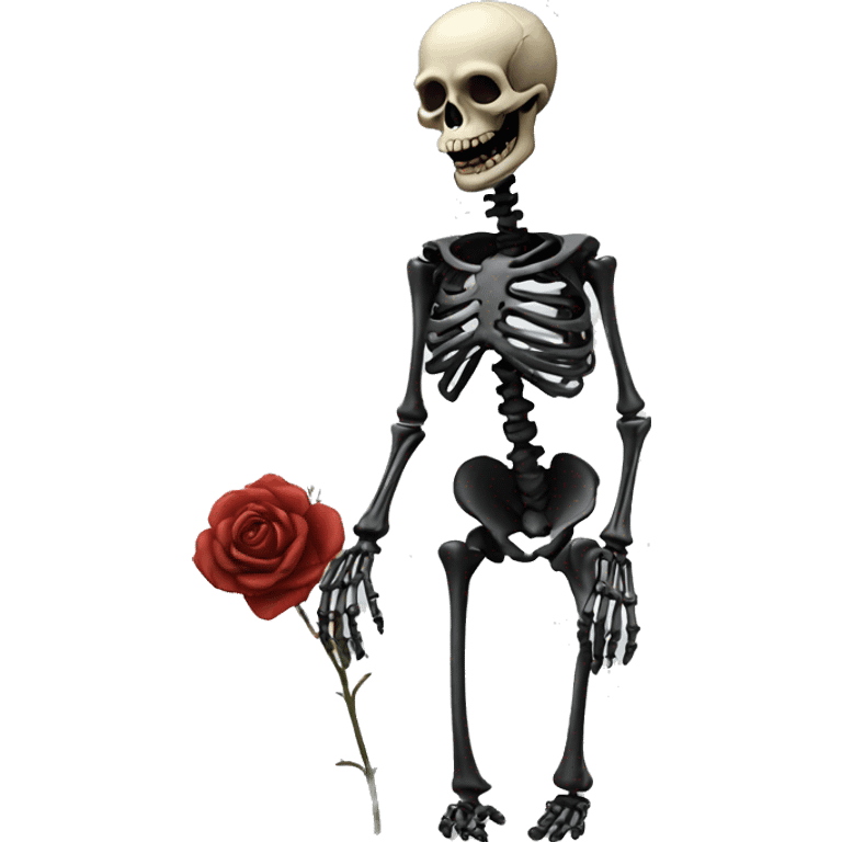 skeleton black roses  emoji