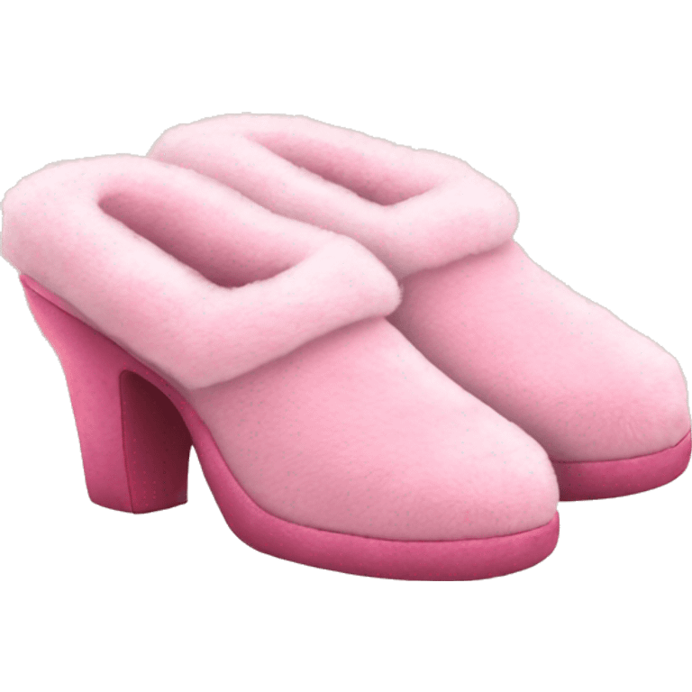 Pink heel fur slippers emoji