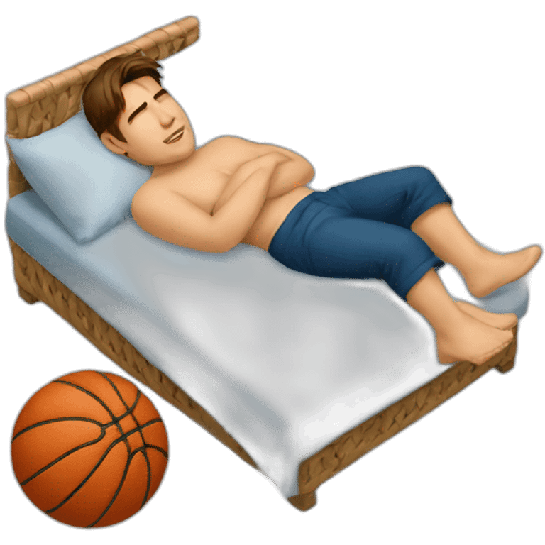 Tom Cruise sleeping with a basket ball emoji