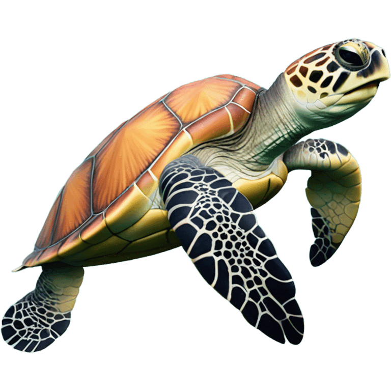 Sea turtle with coral emoji