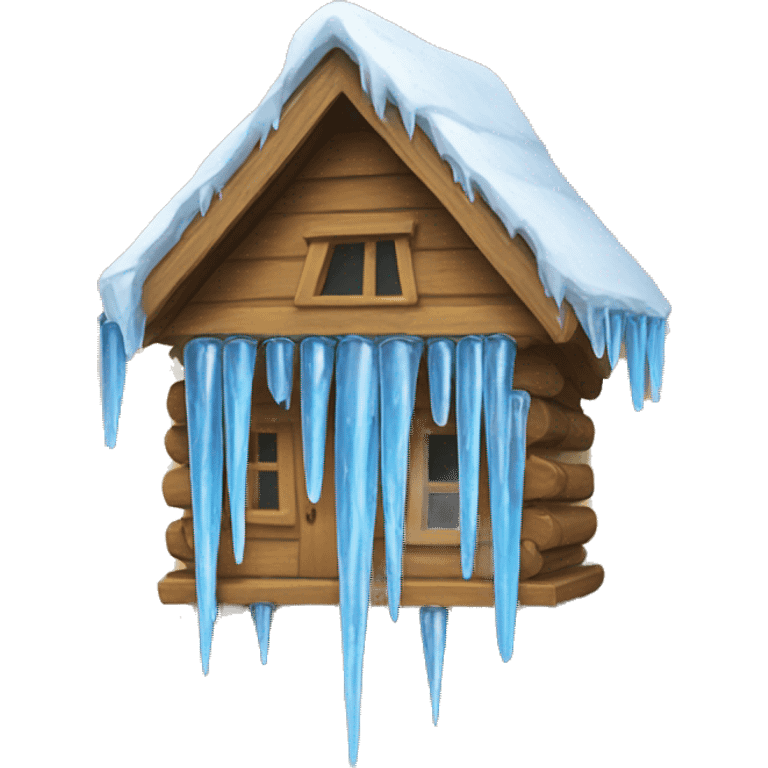 Icicles on a wooden house emoji