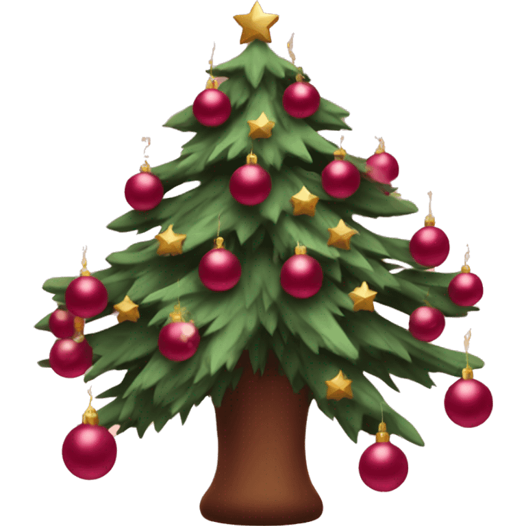 Burgundy christmas tree emoji