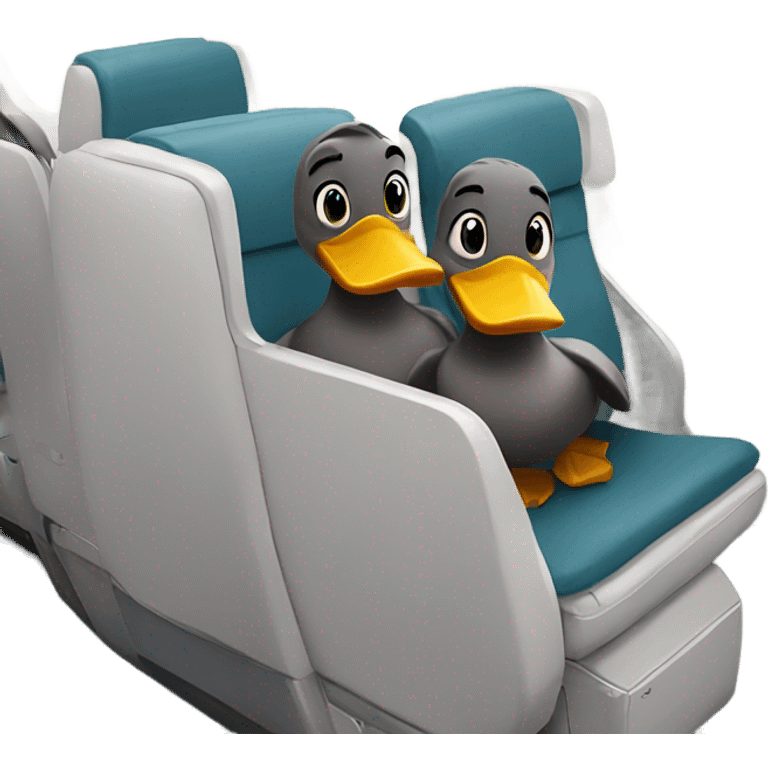 Two ducks on a plane emoji