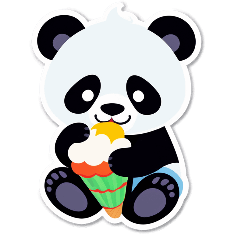 Panda eating ice cream emoji