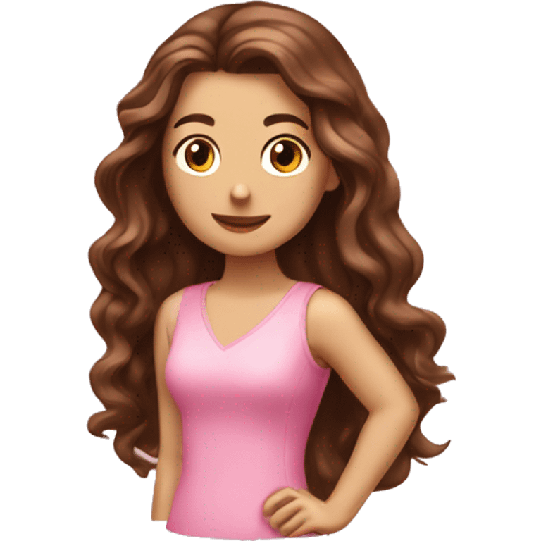 cœur brisé rose brunette rose in long hair emoji