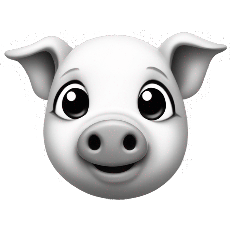 tiny pig shape black and white vector emoji