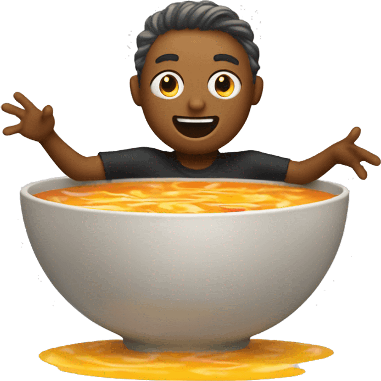 Dancing bowl of soup that is also LGBTQ+ friendly emoji