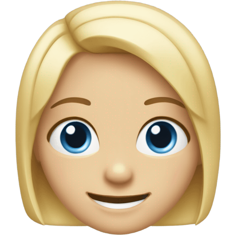 niña con ojos azules de pelo rubio con brakets emoji