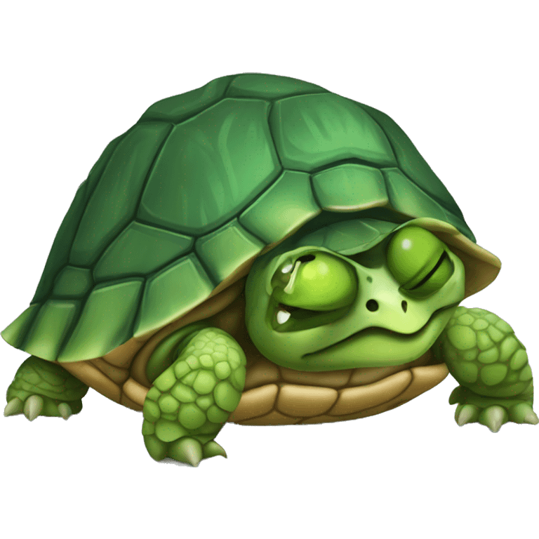 Tortoise with one eye black hurt emoji