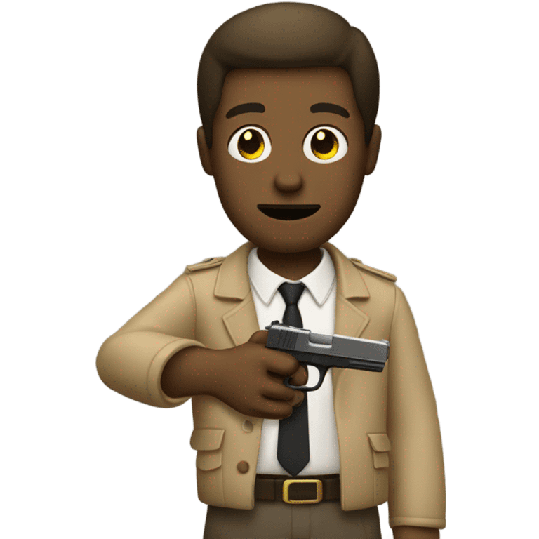 Toy pistol held by beige man  emoji