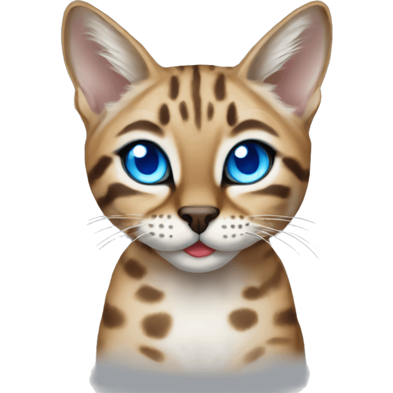 Lynx Bengal cat with Blue eyes sitting emoji