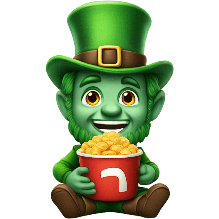 Leprechaun eating a buckeye emoji