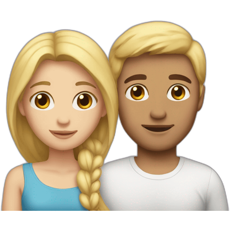 couple in love. She is with blonde hair, but he is with brown hair emoji