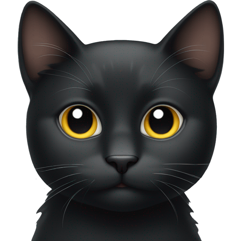 Black cat with to white spots on the upper lip emoji