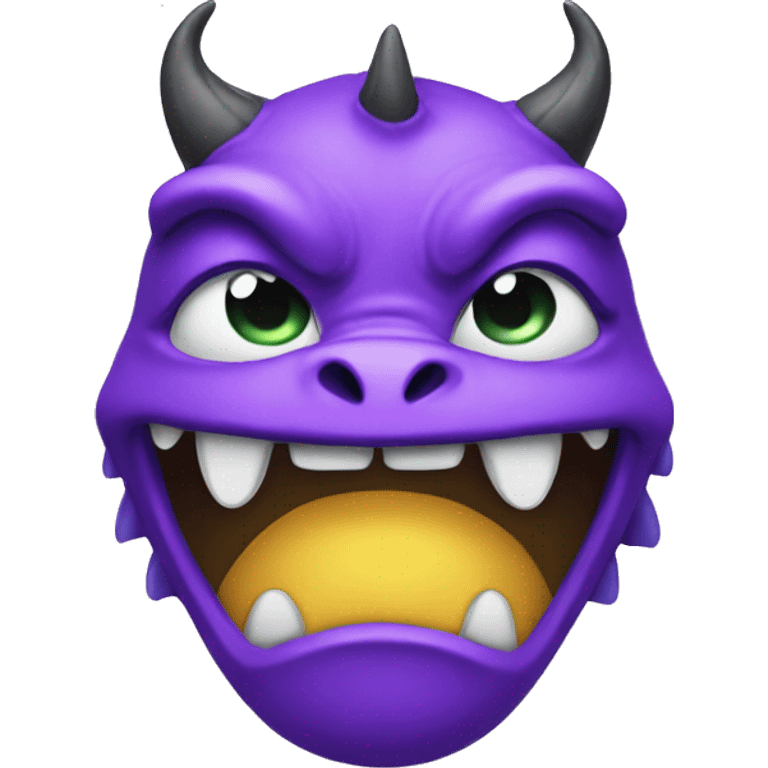 a sad crying back - purple dragon head emoji