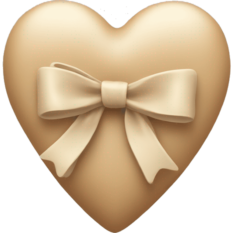 beige heart with bow  emoji