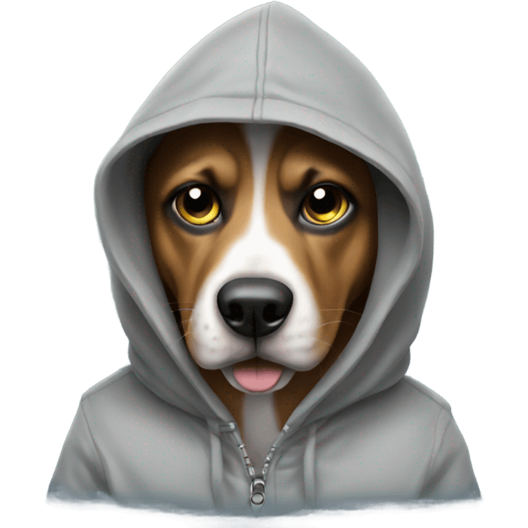 dog with a gun wearing a hoodie  emoji