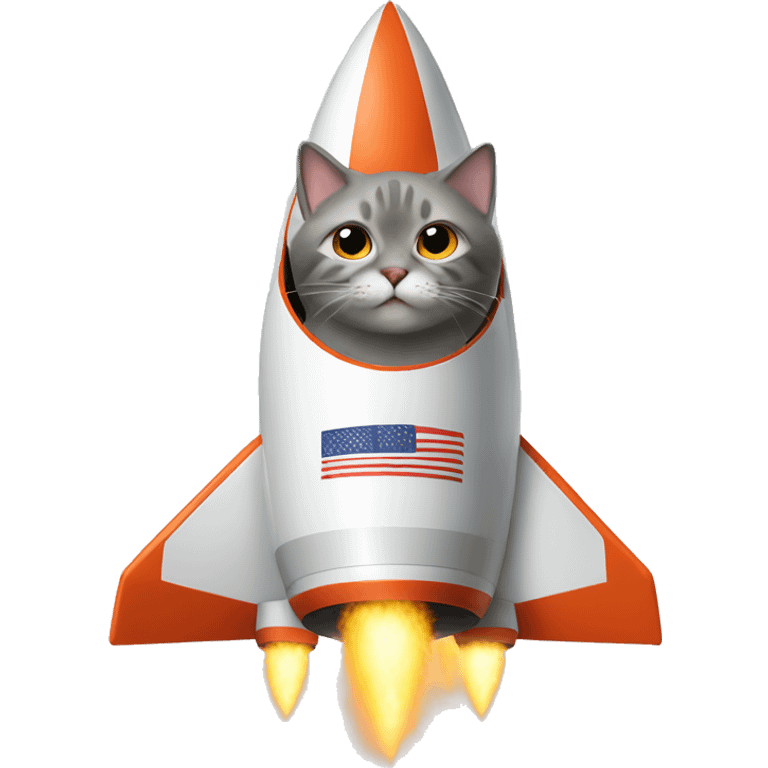 a cat in a rocket emoji