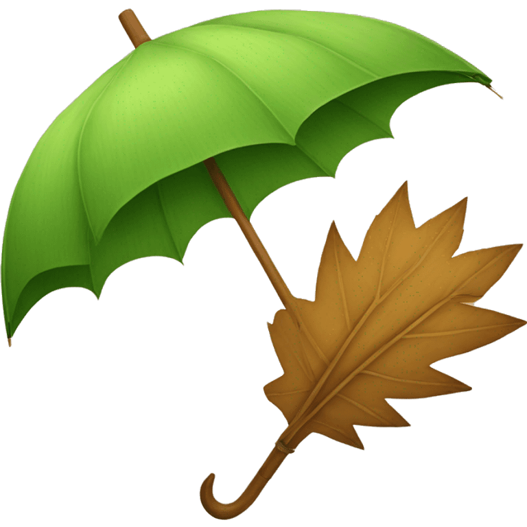 Wooden leaf umbrella emoji