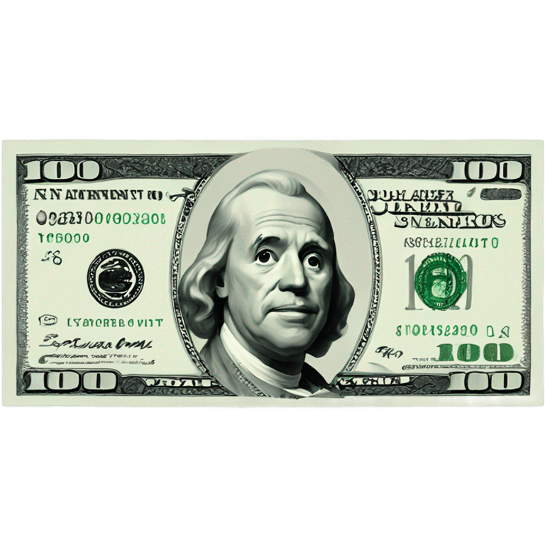 Realistic 100 dollar bill emoji