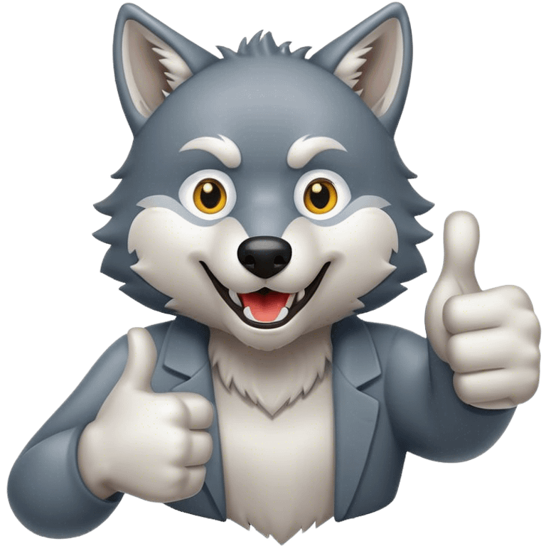 Wolf giving thumbs up  emoji