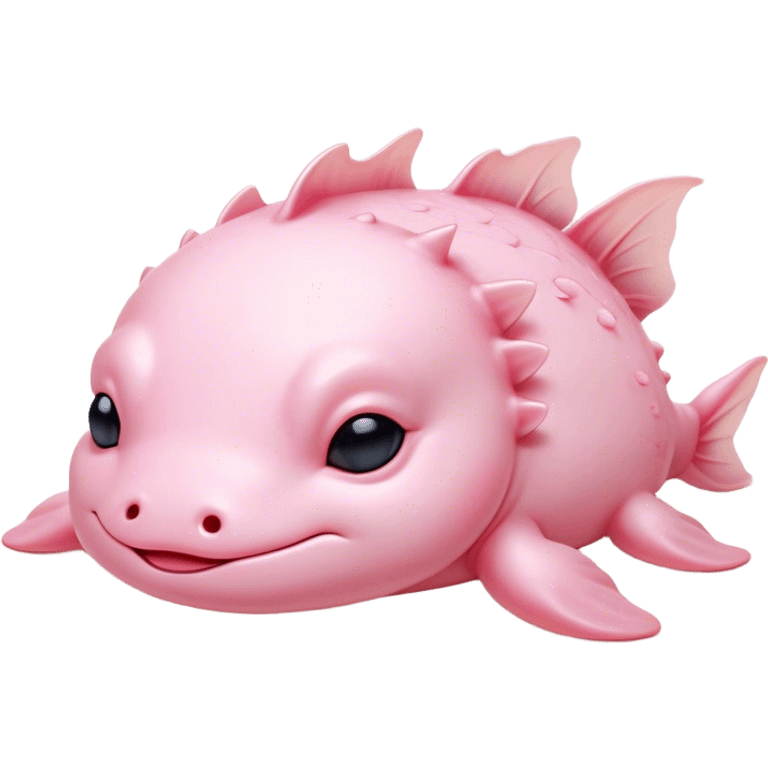 Meme-Worthy Cute Sleeping Axolotl Portrait Emoji, Head resting peacefully with a contented smile, showcasing a slender, graceful body with smooth, pale pink skin and gently drooping feathery gills, eyes shut in a serene nap, Simplified yet hilariously adorable features, highly detailed, glowing with a soft, drowsy light, high shine, relaxed and utterly lovable, stylized with an air of playful laziness, bright and heartwarming, soft glowing outline, capturing the essence of a comically sleepy aquatic friend, so meme-worthy it feels like it could instantly become the next viral sensation of adorable slumber! emoji