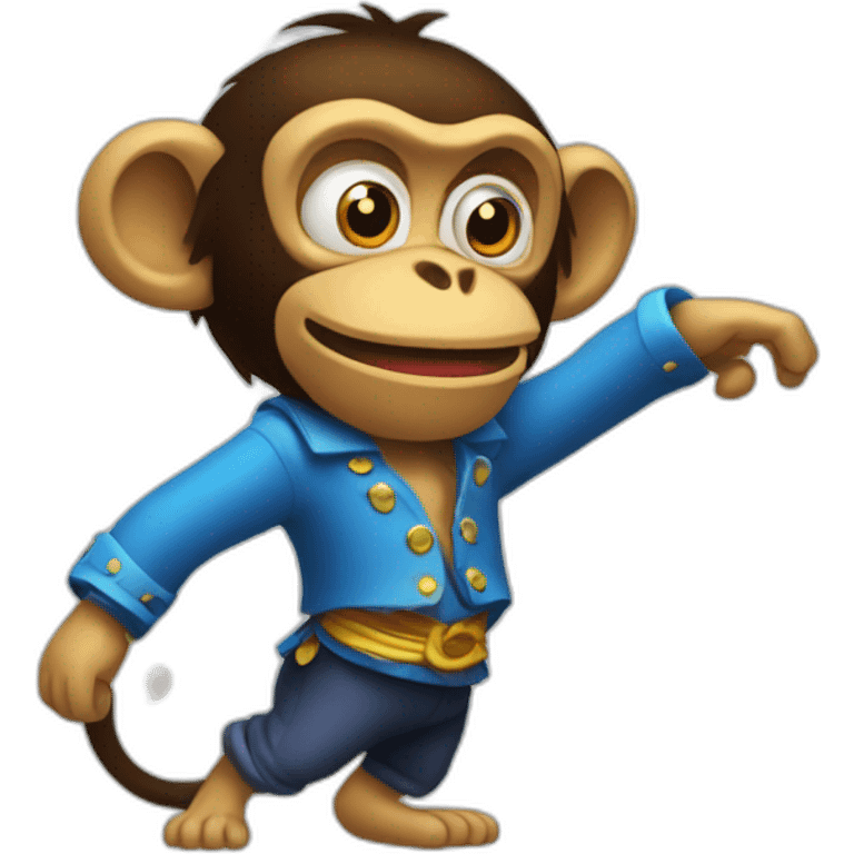 dancing monkey in the style of monkey island videogame emoji