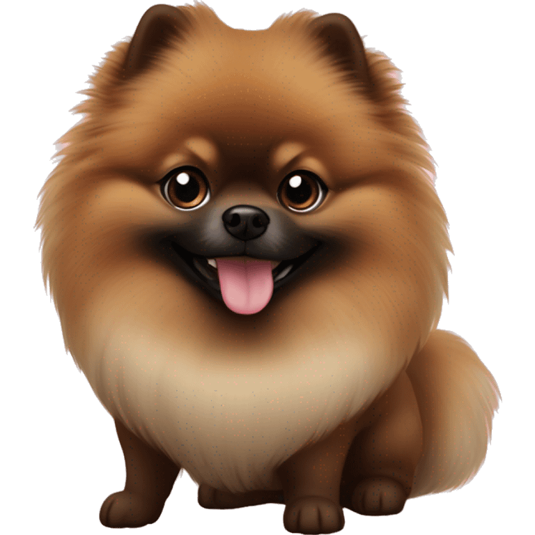 A brun charbonné spitz pomeranian with black truffle happy  emoji