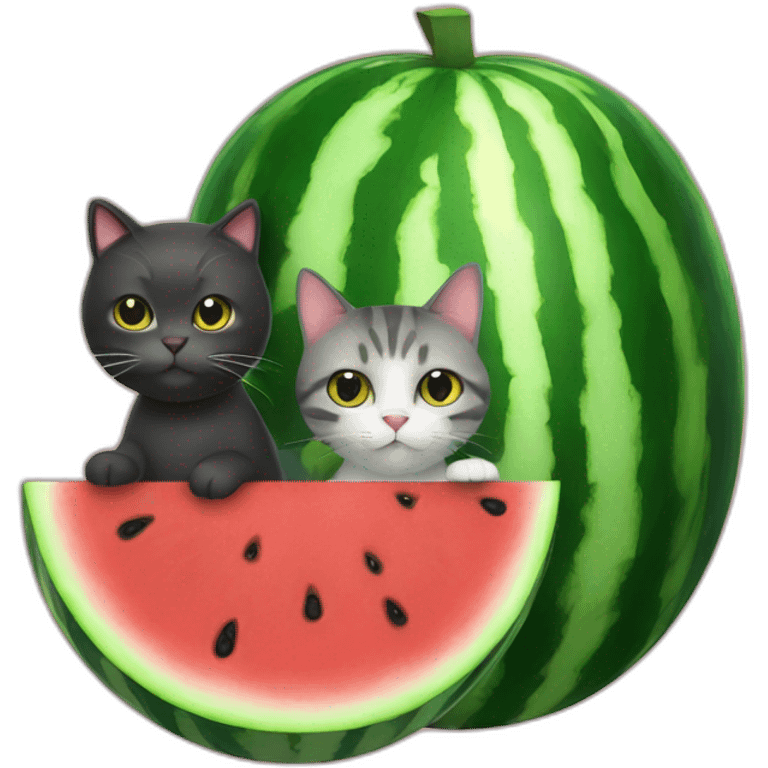 Watermelon and cat emoji