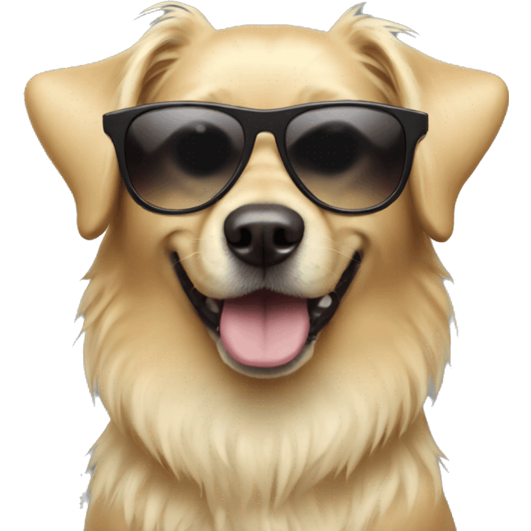 Blonde dog wearing sunglasses emoji