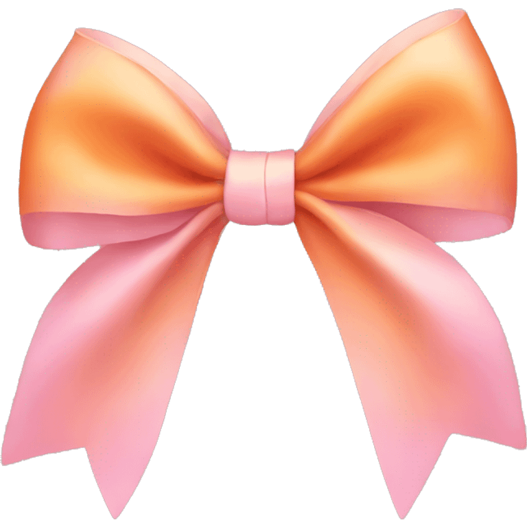 Pastel pink and orange bow   emoji