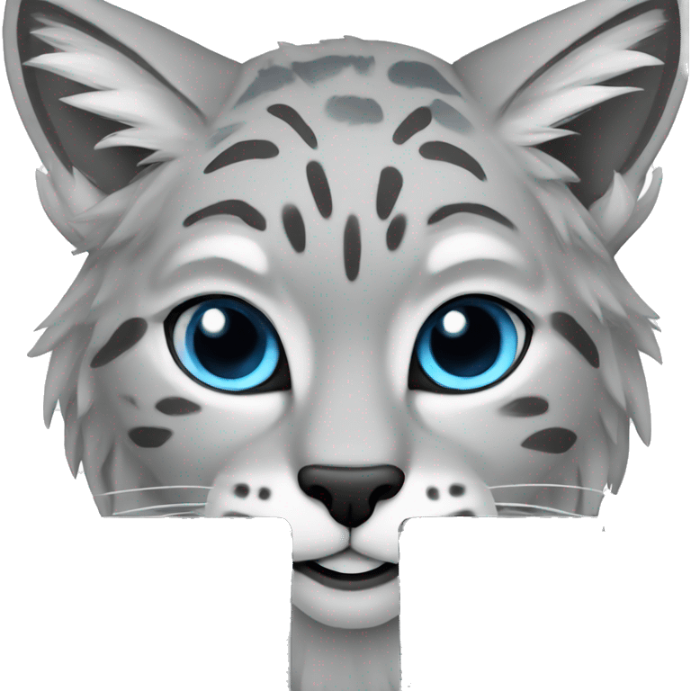 A blue lynx with a laptop emoji