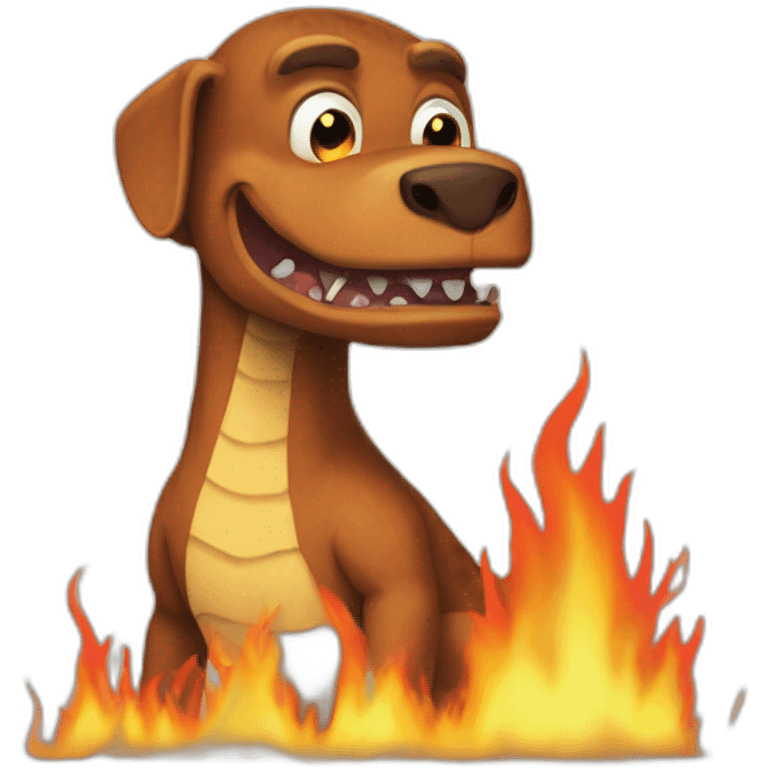 this is fine fire  trex emoji