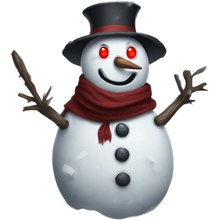 Scary snowman emoji