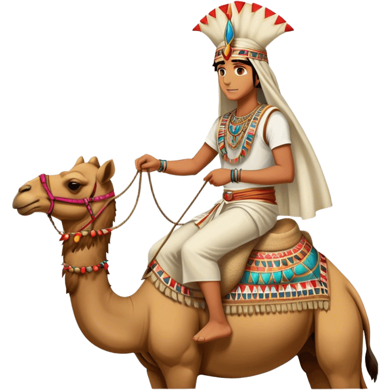 Riding a camel in Egypt emoji