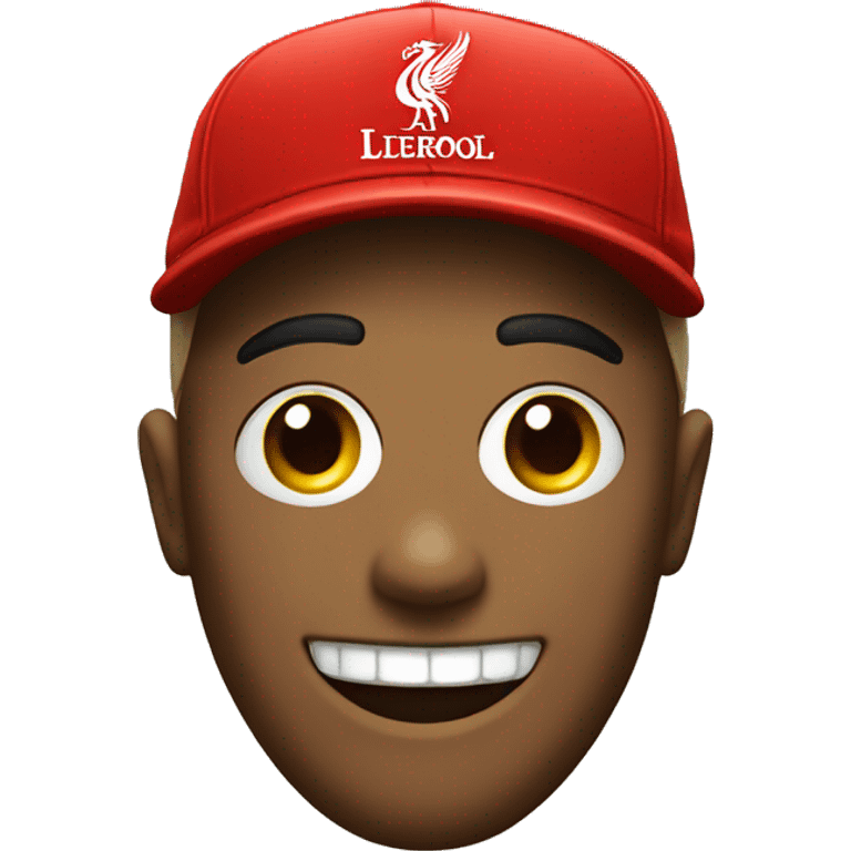 A smiley face with a Liverpool hat on emoji