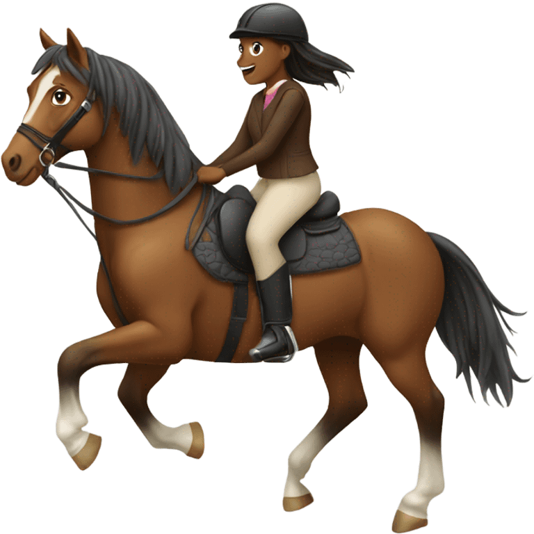 Horse with girl riding it emoji